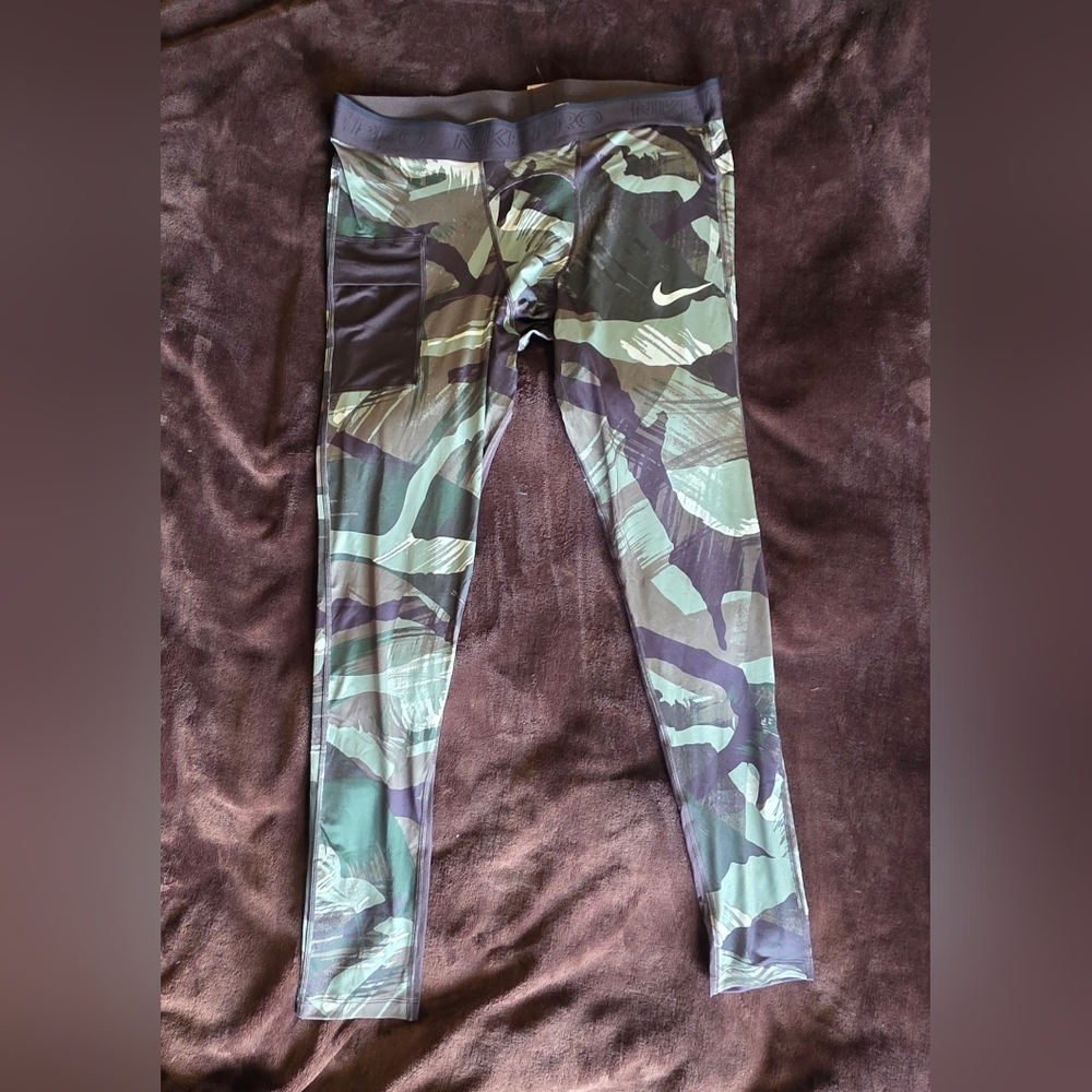 NWT Nike Pro Men's Dri-fit Training Tights In Camo, Size 3XL